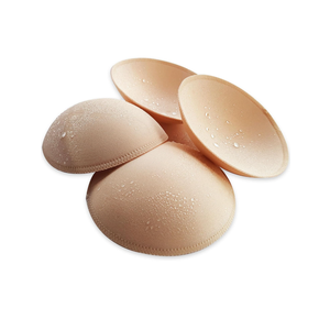 WMugthome 3 Pairs Round Seam Women's Removable Sports Yoga Bra pad, Bikini Top Bra Pads Insert (Beige, B Cup)