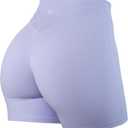 TomTiger Workout Shorts for Women High Waist Gym Shorts Bike Running Active Exercise Yoga Shorts Tummy Control (Small, Lavender)