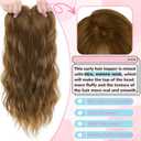 Hair Toppers for Women, 20 Inch Hand Tied Breathable Toppers Hair pieces for Women with Thinning Crown Curtain Bangs Mix Human Hair Clip in Curly Lightweight Wiglets(Honey Brown)