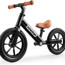 SYNCFUN Toddler Balance Bike, Adjustable Seat and Carry Handle, 12'' Anti-Skid Tires, Toddler Bike for 2, 3, 4, 5 Year Old Boys and Girls, Gift Bike for 2-5 Boys Girls (Black)