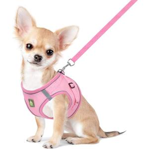FEimaX Dog Harness and Leash Set, No Pull Breathable Soft Mesh Puppy Vest Harness Reflective Adjustable Pet Harnesses for Small Medium Dogs and Cats - Outdoor Easy Control for Walking (XS, Pink)