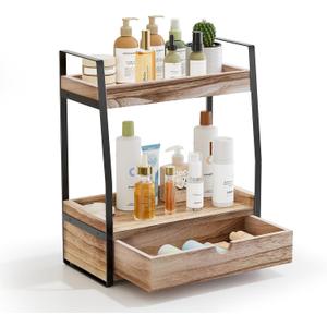Boulphia 2-Tier Bathroom Organizer Countertop, Bathroom Sink Organizer Countertop, Vanity, Counter Shelf, Brown