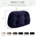 HIGOGOGO Lumbar Support Pillow for Recliner Chair/Accent Chair/Couch/Office Chair, Tufted Corduroy Back Support Cushion for Elderly, Recliner Cushions for Back Rest, Pain Relief, Reading, Navy