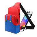 Vadaxx Cute Travel Bag for Nintendo Switch/2/Lite/OLED, Small Sling Portable Waterproof Backpack Carrying Crossbody Shoulder Chest Gaming Bag Case for NS SD Console Dock Joy-Cons Accessories Storage (Red-Upgraded)