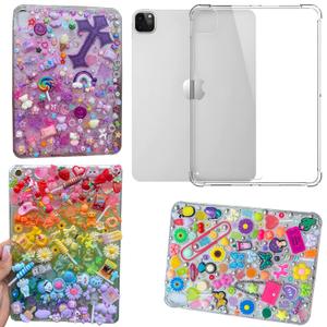 2 x stino 5 Pack Junk Case for iPad 7th 8th 9th 10th 11th Gen Pro Air 4 5 6 7, DIY Decorative Clear Crystal Transparent Cases for Custom Design (Ipad 7th 8th 9th Gen & Air3 & Pro 2017(10.2&10.5“))