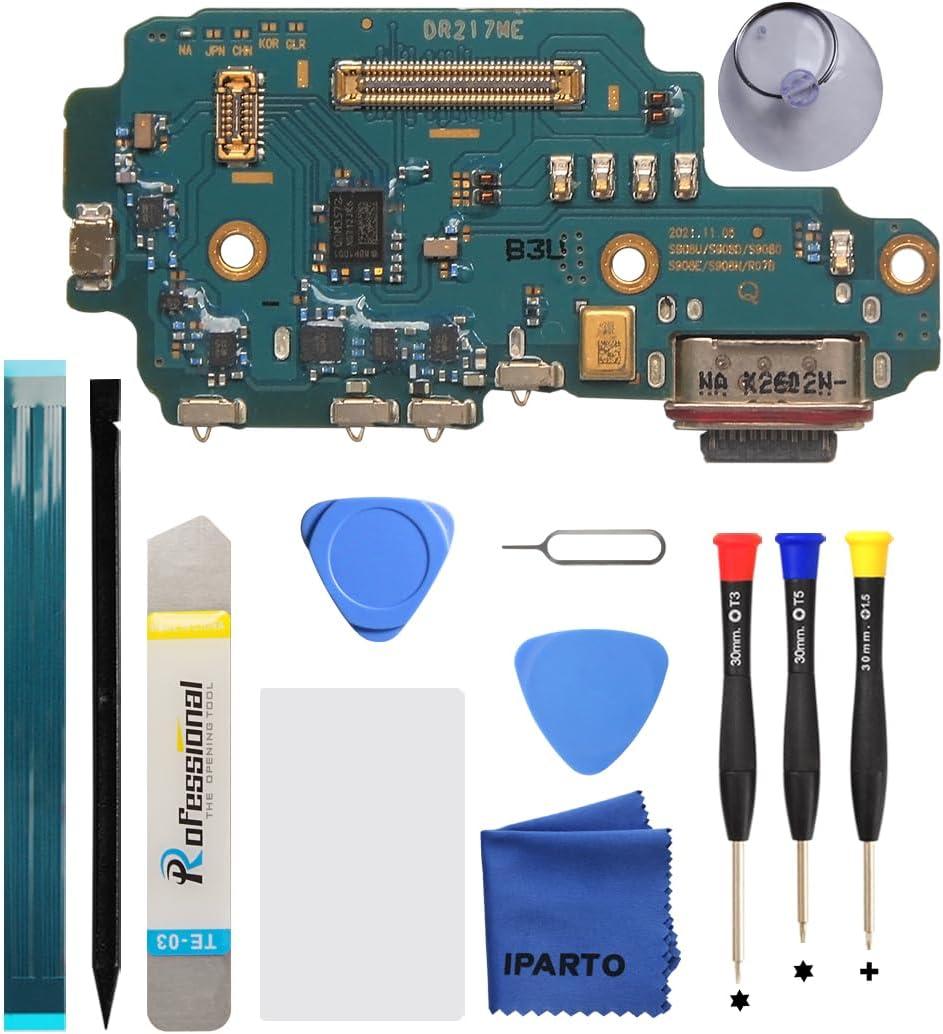 Charging Port Replacement Kit for Samsung Galaxy S22 Ultra 5G SM-S908U SM-S908U1 USB Flex Dock Connector Charging Flex Replacement with Tools