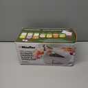 Mueller Pro-Series All-in-One, 12 Blade Mandoline Slicer for Kitchen, Food Chopper, Vegetable Slicer and Spiralizer, Cutter, Dicer, Grater, Kitchen Gadgets Sets with Container, White Sand/Pastel Green