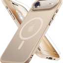 Miracase Magnetic for iPhone Air Case with Screen Protector(Compatible with MagSafe), Slim Thin Translucent Matte Military-Grade Protected Phone Cover for iPhone 17 Air 6.5", Gold