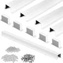 Moxweyeni 5 Pack 4×3 Inch x 3.3 Ft (16.5 Ft Total) Metal Line Set Cover Kit, White Metal Decorative Ac Pipe Line Set Cover Kit for Ductless Mini Split Accessories, Central Air Conditioner, Heat Pump