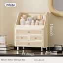 Large Cosmetic Storage Box Dustproof And Waterproof. Display Case with Drawers Countertop Vanity Organizer for Skincare, Lipsticks, Perfume Bathroom Cosmetic Storage Display Box (White)
