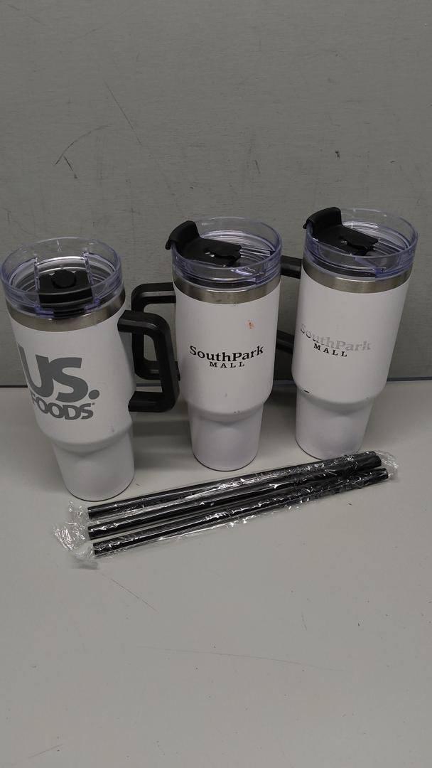 3 Pcs 40oz Tumbler with Handle, Lid and Straw