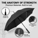 Uzi Tactical Self Defense Umbrella Windproof Unbreakable Fiberglass with Carbide Tip - Lightweight, Large, Portable, Travel Umbrella for Men & Women Combat-Ready for Rain, Snow & Wind, 44 Inch