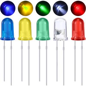 EBOOT 100 Pieces Clear LED Light Emitting Diodes Bulb LED Lamp, 5 mm (5 Colors)