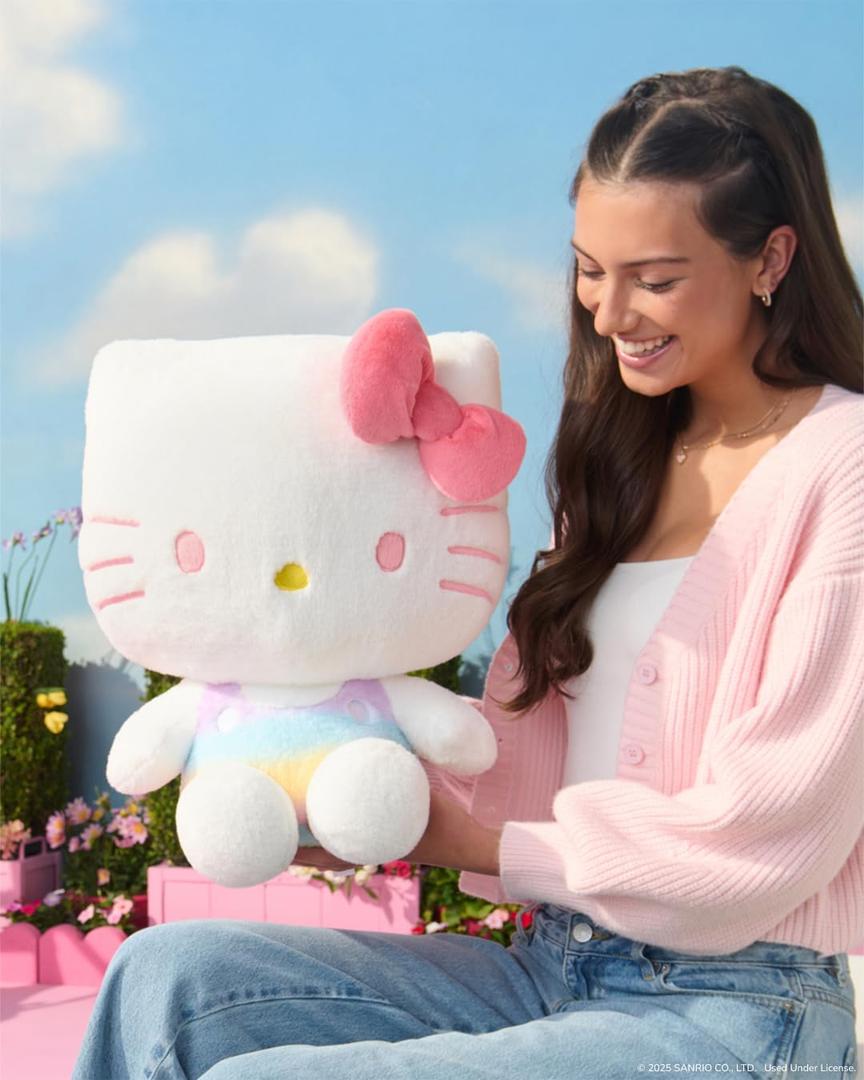 Jazwares Hello Kitty and Friends, Hello Kitty 24-inch Soft Rainbow Plush - Officially Licensed Sanrio Product from Ages 6+