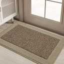 BEQHAUSE Indoor Door Mat 20" x 32", Dirt Trapper Door Mats Non-Slip Entryway Rugs Washable, Resist Dirt Absorbent Welcome Mat, Low Profile Floor Mats for Front Back Door and Entryway, Taupe