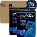 Goodnites Boys' Nighttime Bedwetting Underwear, Size Large (68-95 lbs), 34 Ct (2 Packs of 17), Packaging May Vary