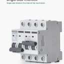 2 x Manual Transfer Switch, 63 Amp 120V/240V AC Dual 2-Pole DIN Rail Mount RV Transfer Switch, Single-Side Interlock Circuit Breaker MTS D2P C63