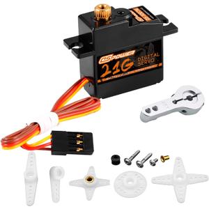 21G Mini Servo Micro Servo with 25T Arm,Digital Servo Full Metal Gear for 1/18 1/16 1/14 RC Crawler Car,Truck, Boat Airplane Robot Upgrade Parts