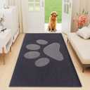 Buganda Dog Door Mat for Muddy Paws, Absorbent Dirt Trapper Non Slip Indoor Doormats, Washable Low-Profile Mat for Mud Dogs, Entryway Carpet for Inside Floor (59x35 Inches, Dark Grey)