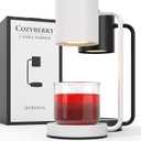 Cozyberry Querencia Candle Warmer Lamp, Timer, 2 x Bulbs Included, Compatible with All Candles, Candle Lamp, 110-120V, Dimmable Candle Melter, Small & Large Size Jar Candles (White)