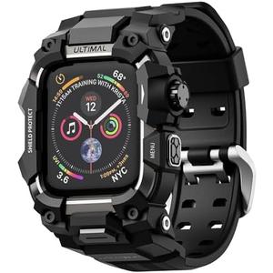 Amazon.com: ULTIMAL Rugged Case with Band for Apple Watch Band 45mm,Compatible with Apple Watch Series 9/8/7 45mm Men,Military Grade Shockproof Bumper Cover for iWatch Tactical Band Men (45mm, Black) : Cell Phones & Accessories