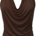 Women's Casual Halter Neck Draped Front Sexy Backless Tank Top (S-3XL) (CLLTJ316) (Medium)