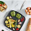 Cooks Standard Nonstick Square Griddle Pan 11 x 11-Inch, Hard Anodized Cookware Griddle Pan, Black