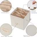 ZICOTO Beautiful Greeting Card Organizer Box With Dividers - Sturdy Linen Storage Box Easily Organizes All Your Greeting Cards in Style - Cute Card Holder Safely Stores Up to 300 Small Or Large Cards