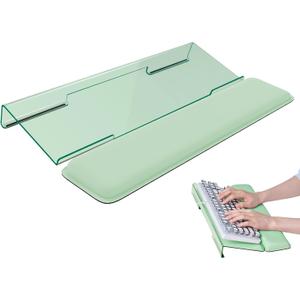 Computer Keyboard Wrist Rest Stand for Desktop, Keyboard Riser Holder with Wrist Pad for Office Desk, Home, School (Green)