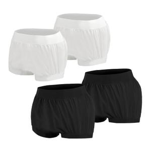 AQX Cloth Diaper Covers for Adult, Reusable Waterproof Underwear for Incontinence, Leakproof High Waist Plastic Pants 4Pcs (Black&White, S)
