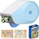 Manual Sticker Dispenser with Animals Stickers and Gold Star Stickers for Kids Rewards-Blue