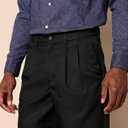 Amazon Essentials Men's Classic-Fit Expandable-Waist Pleated Dress Pant (Black)