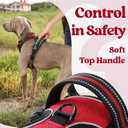 rabbitgoo Dog Harness Medium Sized, No Pull Pet Harness with 3 Buckles, Adjustable Soft Padded Vest with Control Handle, Walking Reflective Pet Vest for Medium Dogs, Red, M