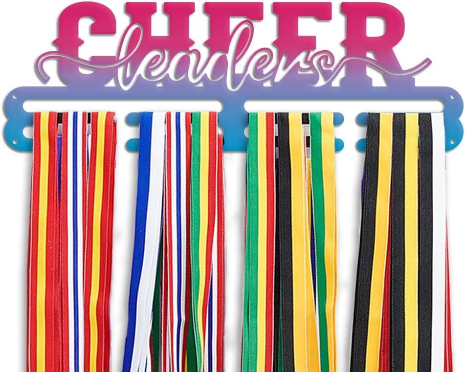 PH PandaHall Cheer Medal Hanger Display, Iron Cheer Medal Holder Cheerleader Hanger Award Ribbon Medal Rack Wall Mount Medal Holder Display for Over 60 Sports Medals Basketball Soccer Cheerleading