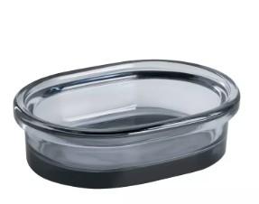 Splash Ponta Glass Soap Dish, Grey/Blue