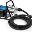 FLUENTPOWER Portable Garden Transfer Pump, 900GPH Electric Sprinkler Booster Pump, Shallow Well Jet Pump for Home Lawn Irrigation and Water Draining, included 13 ft Suction Hose Kit