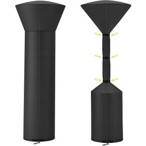 QH.HOME Patio Heater Covers, [2026 Upgraded Tear-Resistant Fabric] Waterproof with Robust Zipper,Dustproof/Wind/Sunlight/Snow-Resistant, (89"H x 33"D x 19"B ,Black)