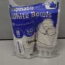 ESSENTIAL Paper Ice Cream Cups, 50pcs 8oz Disposable Dessert Bowls for Hot or Cold Food, Lids Not Included, Paper Snack Containers for Sundae, Frozen Yogurt, Soup (White)