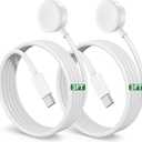 2Pack Upgraded for Apple Watch Charger Cable, 3FT USB C to Magnetic Wireless Fast i-Watch Charging Cord [Portable], Compatible with iWatch Series Ultra10/9/8/7/6/SE/SE2/5/4/3/2 - White