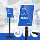 YIYO Sign Stand Poster Standadjustable heavy duty pedestal Sign Holder Floor Standacrylic frame floor standing for display menu 11 * 17 inch Black (acrylic frame 11 * 17 Black)