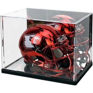 Mini Helmet Display Case with UV Protection & Mirror Back | Clear Acrylic Showcase for 1:2 Scale Football, Baseball & Sports Memorabilia | 7.9" x 5.9" x 5.9" Dustproof Box