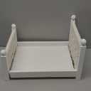 M&G House Newborn Photography Props Bed Woven Wooden Baby Photo Props Classic Retro Photoshoot Bohemian Macrame White Wood Bed Photo Studio Gift