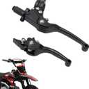 JFG RACING Motorcycle Brake Clutch Lever 7/8'' 22mm Folding Levers Aluminum Alloy Universal for CRF50 KLX SSR TTR 110 125 150 200 250cc Dirt Pit Bike ATV Mini Bike Black