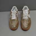 LUCKY STEP Women's Glitter Sneakers Fashion Retro Casual Sparkly Bling Shiny Dressy Bedazzled Bridal Wedding Anti Slip Walking Shoes