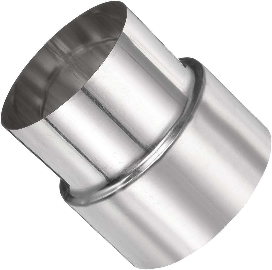 PATIKIL 3.1" ID to 2.8" OD Exhaust Adapter Reducer Connector, Universal Stainless Steel Stove Pipe Round Duct Coupler Fitting for Water Heaters Wood Stoves Fireplaces Camping