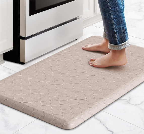 HappyTrends Kitchen Runner Rugs Anti-Fatigue mats,17.3"x 28",Non Slip Waterproof Ergonomic Comfort Mat for Kitchen, Floor Home, Office, Sink, Laundry,Khaki