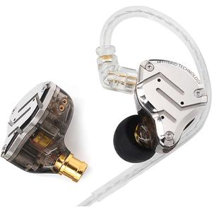 KZ ZS10 Pro in Ear Monitor, 4BA+1DD Hybrid Driver IEM Earphones, HiFi Gaming Earbuds with Stainless Steel Faceplate, in Ear Headphone for Musician Audiophile (Without Mic, Black)