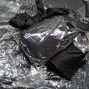 Newwiee Spandex Chair Covers Bulk - Stretch Folding Flat Front Fitted Universal Chair Protector Pack Removable Washable for Wedding Party Dining Banquet Event(Black,100 Pcs)