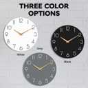 cicininc Wall Clock, 16 Inch Wooden Battery Operated Wall Clocks Silent Non-Ticking, Decorative White Clock for Living Room, Bedroom, Kitchen, Home, Office, School, Hotel