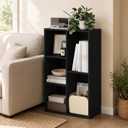 5-Cube Bookshelf, Reversible Bookcase, Book Shelf, Cube Storage Organizer, 9.4 x 19.5 x 31.5, for Home Office, Living Room, Bedroom, Blackwood